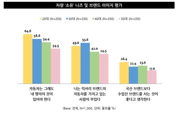 차량 소유 니즈 및 브랜드 이미지 평가